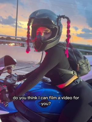 A post by @annathephotos on TikTok caption: this woman 🔥😎 #motorcycle #girlbiker #girlmotorcycle #bikeride #epicvideo #miami #miamicars #miamivideo #fyp #videography #miamivideographer #viral #womanspower 