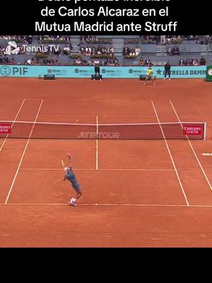 A post by @starbetsanalistas on TikTok caption: Puntazo increíble de Carlitos Alcaraz ante un Struff en el #mutuamadridopen #struff #alcaraz 