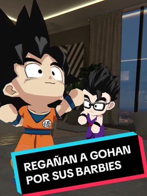 A post by @antorawvr on TikTok caption: Goku regaña a Gohan por sus barbies XD. Voz Goku: @Zona Meme  Voz Gohan: @pajazuya #fyp #parati #goku #dragonball #dragonballz #goku #vrchat #meme #desmadre #gohan #parodia #metaverse #vegeta