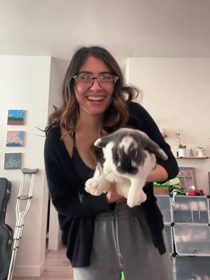 A post by @elena_mar_mar on TikTok caption: She was so confused 😂 #fyp #fypシ #may #stickemup #bunny 