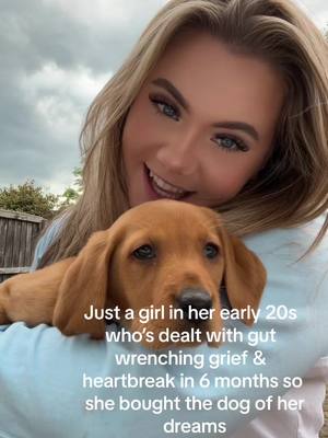 A post by @alicegillman on TikTok caption: Im a dog mum now 🥰 #fyp #agri #country #farmtok #yfc #yfcdoitbest #zxycba #farmers #happy #schoffel #puppy 