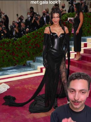 A post by @itsrafaelgarcia on TikTok caption: #greenscreen i love both looks but someoen on the LDSS had to have spotted this like 😩 #ashleygraham #bellahadid #metgala #metgala2024 #whoworeitbest #fashionreview 