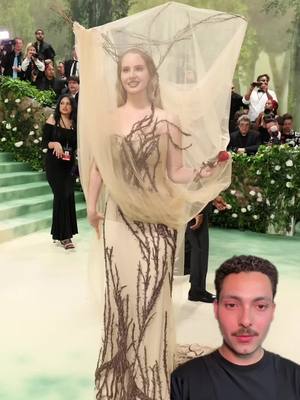 A post by @itsrafaelgarcia on TikTok caption: #greenscreen Met Gala Review: Lana Del Rey in Alexander McQueen ⭐️  7/10 #foryou #metgala2024 #metgala #alexandermcqueen #lanadelrey #fashiontiktok 