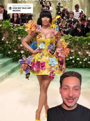 A post by @itsrafaelgarcia on TikTok caption: Replying to @M’s🎧 #greenscreen Met Gala Review: Nicki Minaj! I am onsessed with this harajuku barbie revival 😭🙌🏻 #foryou #metgala #metgala2024 #nickiminaj #barb #thegardenoftime #fashiontiktok #marni 