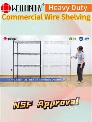 A post by @wireshelving on TikTok caption: 🛒 WELLAND Wire Shelving: Quality That Stands Out 🏭 Why choose WELLAND for your commercial storage needs? Here's why: 🔩 Premium Steel: Durable and strong, built to last. 🔧 Tool-Free Assembly: Quick and easy setup. 🔄 Adjustable Shelves: Customize your space to fit any need. 💫 Smooth Welds: Auto-welding ensures even, smooth joints. 🖌 Powder-Coated & Electroplated: For a consistent, high-quality finish. 🏋️ High Load Capacity: Holds up to 250-350kgs per shelf. 📏 Full Range of Sizes: To suit various applications. 📦 Easy to Transport: Compact packaging for hassle-free shipping. 🌐 Versatile Usage: Ideal for cold storage, warehouses, retail, labs, nurseries, and manufacturing. 📩 Contact Us Now: Request a free sample. We believe in our product – compare and choose the best. #CommercialShelving #QualityStorageSolutions #PowderCoatedShelves #WireShelvingExperts #ZhongshanChangsheng #Changsheng #WellandShelf #wireshelving #wireshelf #wireshelves #wireracks #householdgoods #houseware #wardrobe #Chinasupplier #Chinesefactory #manufacturer