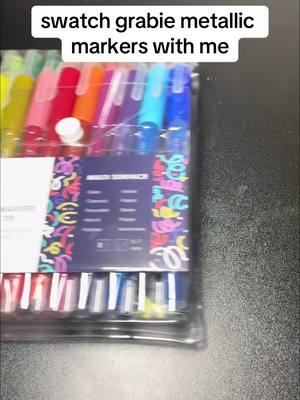 A post by @kerryletters on TikTok caption: these metallic markers from @grabieofficial are so good #grabieacrylicmarkers #grabie #asmr #grabieart #grabeofficial #foryou #kerryletters #art #artsupplies #TikTokShop #penswatch #swatches #testpage #taylorswift #sohighschool #ttpd #taylorswifterastour #acrylicmarkers #metallicmarkers 