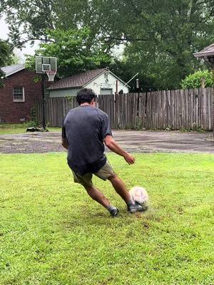 A post by @joeydaprayer on TikTok caption: Hooping with a soccer ball #fyp #trickshot #unreal 