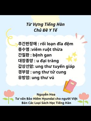 A post by @chunhoa on TikTok caption: Từ vựng chủ đề y tế #chunhoatienghan #hanquoc한국 #hoctienghan #한국어 #LearnOnTikTok 