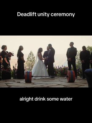 A post by @jayandmackfilms on TikTok caption: I have never see this done before #unityceremony #weddingvideo #coupleswholifttogether #deadlifting 