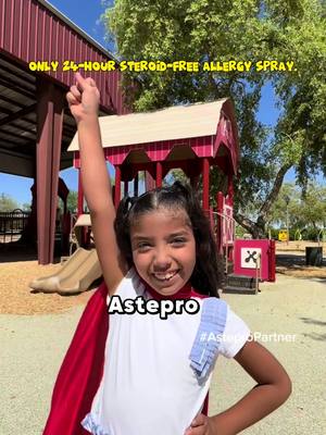 A post by @polymathmom on TikTok caption: What is your kid superpower? My daughter’s superpower is to jump super high from one place to another. Children’s Astepro® is the only over-the-counter 24-hour steroid-free allergy spray. #KidsWithSuperPowers #ChildrenAstepro @Astepro® Allergy Spray 