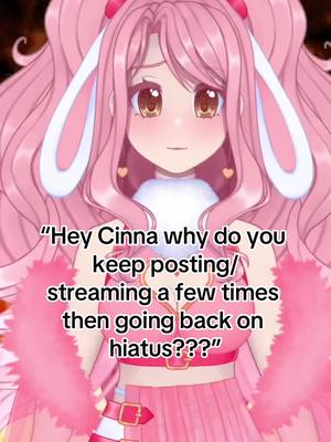 A post by @cinnanova_vt on TikTok caption: IM TRYYYIIING. But for realsies i just finished moving and im FINALLY settled lol #vtuber #envtuber #bunnygirl #twitchstreamer #fypシ゚viral #pink 