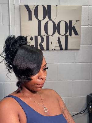 A post by @senslaytionalhair on TikTok caption: Get into this million dollar sleek updo!🤩  No filter just talent. • • • #hair #hairinspo #hairideas #updo #quickweave #salonlife #explore #sleekponytail #beauty #fyp #trending 