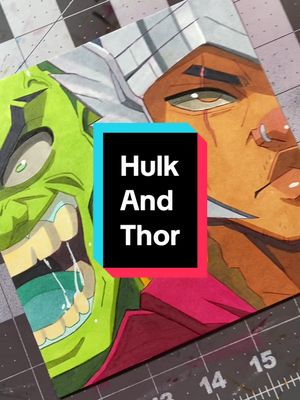 A post by @crumsart on TikTok caption: HULK AND THOR!!  #hulk #thor #marvel #avengers #comics 