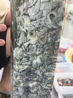 A post by @landcrystal.juma on TikTok caption: Today’s ew basket and large moss agate tower 