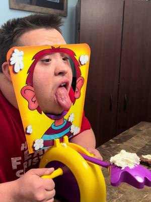 A post by @jacobavitabile on TikTok caption: #pieface #family #funny #downsyndrome #jake #lmao #GameNight #fyp #downsyndromerocks 