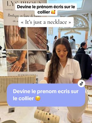 A post by @leyla.chl on TikTok caption: Tu saurais me dire quelle prenom est écris sur le collier ?  Bientot en ligne sur notre site internet www.lysbijoux.fr #arabicnamenecklace #namenecklace #collierprenom #collierpersonnalisé #bijouxacierinoxydable #bijouxpersonnalisés 