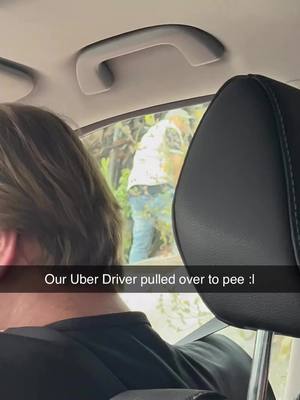 A post by @benniball on TikTok caption: Not even a bit. We had a flight to catch. #uber #funny #pee 