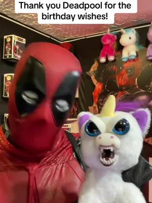 A post by @the1_theonly23 on TikTok caption: Listen to the whole thing! 🤣 @TheOfficialDadpool thank you! #dadpool #deadpool3 #hbdtiktok 