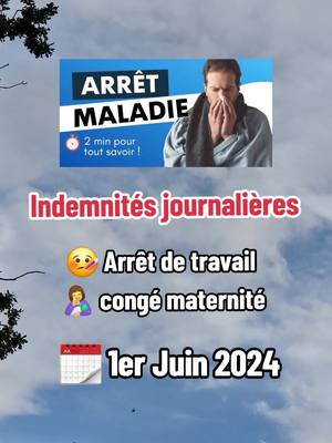 A post by @hk.bot on TikTok caption: Indemnités journalières: 🤒 Arrêt de travail et 👩‍🍼 congé de maternité #actualité #travail #indemnité #salaire #chomage #maladie #congé #maternite #paris #ghorba #foryou 