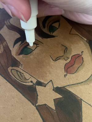 A post by @sydsdoodles on TikTok caption: Fun fact: I’m drawing on the cardboard backing of a pack of bristol board paper. And also my poscas are on their last life #art #artist #copicmarkers #ohuhumarkers #posca 