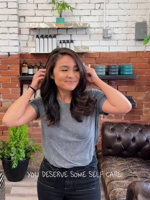 A post by @veganyzzy on TikTok caption: you deserve some self-care 😘🫶🏼 what will you do to show yourself some love and do some self-care for yourself today? 📍 Eco Color Lab, Santa Monica 💇🏻‍♀️ #selfcafe #selflove #healthylifestyle #hairtransformation  