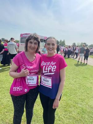 A post by @emchocolicious87 on TikTok caption: Race for Life 2024 We did it 😊🙌👊✨❤️ So proud of my mum for taking part when shes living wirh cancer. She takes part every year. She did amazingly well. Thinking of those who’s life has been touched by cancer. So lovely to see Evie at the finish line 🥰❤️☀️ Such a great event and cause.  Thank you so much to everyone that sponsored us   #raceforlife #cancerresearchuk #cancersucks #charityevent #5k #norfolkshowground #raceforlife2024 #my18thyear #emotionalday #proud #may12th #fypage ❤️✨