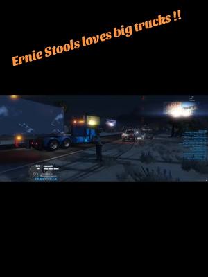 A post by @turboterry77 on TikTok caption: Road train! #gta6 #enemyofthestaterp #enemyofthestate #cops #police #eots #fivem #gta5 #gta5rp #funny #trucks 