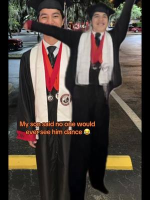 A post by @rockey24bz on TikTok caption: His celebration dance 👏🏼🧑🏻‍🎓🕺🏻 #grad #graduation #CapCut #rockey24bz #thesscircus #graduate #graduation2024 