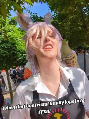 A post by @grabbinlegs on TikTok caption: that one friend that will do anything in the game but msq... @Lauren 💫 #ffxiv #ffxivcosplay #wolcosplay #wol #ffxivmeme 