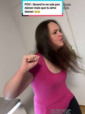 A post by @celine.comedie on TikTok caption: POV : Quand tu ne sais pas danser mais que tu aime danser 🤣😅 #danse #dance #humour #drole #maman #fun #cool