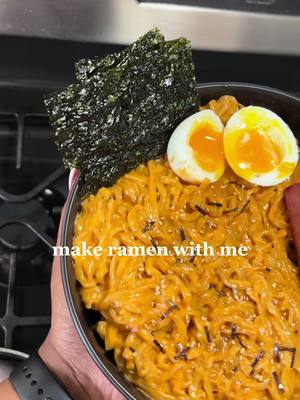 A post by @cookingwithciah on TikTok caption: yall eat ramen? 🫣 #eatwithme#foodideas#ramen#buldakramen#buldakcarbonara#mukbang#ramenmukbang#DinnerIdeas#springrolls#gooeyeggs#cookingwithciah#Foodie 