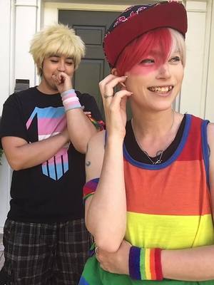 A post by @allenchaicosplay on TikTok caption: Todoroki’s reaction to ASMRs! @little_cheybaby #bakugouxtodoroki #bakugou #todorokicosplay #bakugoucosplay 