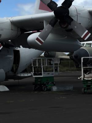 A post by @adamfos6.0 on TikTok caption: Work rn #fyp #c130 #p3 #navy #uscoastguard #aircraftmaintenance 