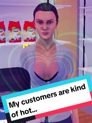 A post by @icysylvie on TikTok caption: I run a terrible super market and I'm Unseiso towards my customers.  Twitch streams Friday, Saturday, and Sunday at 2pm est this week!  #anime #animes #vtuber #vtubers #meme #memes #animegirl #stupid #cringe  #supermarketsimulator #streamclip 