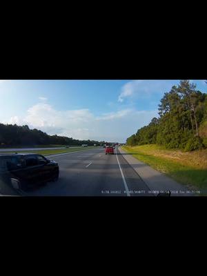 A post by @windy_s197 on TikTok caption: Little truck tried to pass semi on the right after semi merged to let other cars in the highway.  Little truck got mad and then brake checked the semi. This was on I77SB in Columbia,  SC. #columbia #southcarolina #truckerlife #brakecheck 