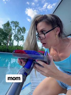 A post by @amyywoahh on TikTok caption: When Your Chore List Gives You a HUGE MOM PART 3 #mom #pool #water #sweep #sweetie