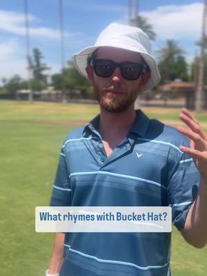 A post by @mrbinspire on TikTok caption: What #rhymes with Bucket Hat? 🤔