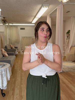 A post by @symplisam on TikTok caption: monday reset ft. @Fiancée Bridal Curves 💕 i hope you have a wonderful week! 🫶🏼 #mondayreset #ditl #bridalboutique #Vlog 