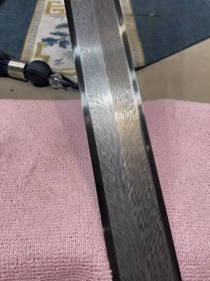 A post by @thecreaor on TikTok caption: Rare Damascus Steel #katana #handmade #handicraf#foryoupage❤️❤️