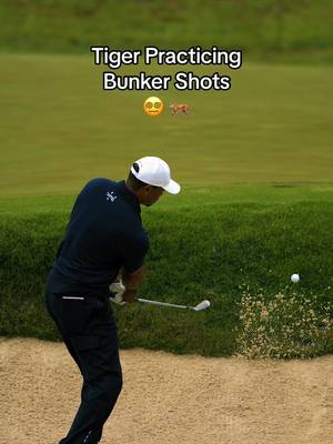 A post by @johnparkerbach on TikTok caption: Tiger Woods hitting golf shots and slinging it out of the bunkers…