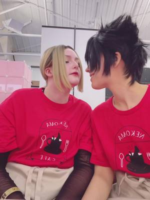 A post by @czechmatecosplay on TikTok caption: Vibing at a con in #kuroken💕😌@angryverse.cos  #yeticon #kuroo #kurootetsurou #haikyuu #haikyuucosplay #kurokencosplay #kenmakozume #kenmacosplay #kuroocosplay 