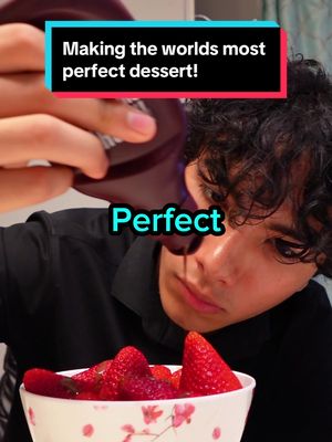 A post by @superduck_300 on TikTok caption: I recreated the viral chocolate strawberry video! 🍓 (Challenge) this was a extremely hilarious food challenge! Can I re-create the world’s greatest dessert? #chocolatecoveredstrawberries #food #challenge #funny 