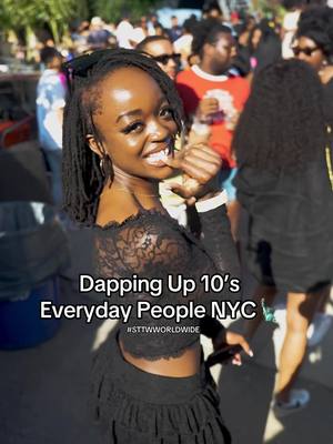 A post by @wehostlitparties on TikTok caption: Dapping Up 10s at Everyday People NYC 🗽 #sttwworldwide edition w/ @Esi Baby❤️ cc: @Mr_shawtyme32 @Kofi Yeboah (Sky) @Everyday People #everydayppl #brooklyn #Mrshawtyme #everydaypplnyc  #newyork #partypromoter #juneteenth #viral  #streetwear #nyc #nightlife #brooklynsummer #dappingup10s #knockdowncenter #candypaint #normani #esisamuels  