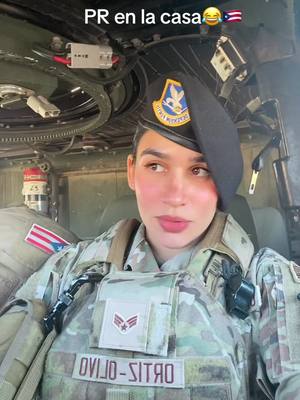 A post by @kiiara.mariie on TikTok caption: 🇵🇷🇵🇷🇵🇷🇵🇷😂😂😂😂 #puertorico #Maripily #humor #militarywomen #securityforces #military #usaf #airforce #army #militarypolice #police 