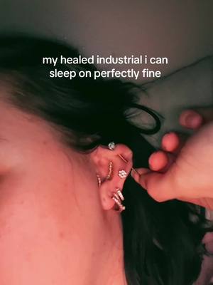 A post by @brimckaynails on TikTok caption: My helix actually finally healed. It would always be sore when I changed the jewelry 😩  Also, I was like 10 when I got done lol we dont do piercing guns anymore 🫡#piercingtok #piercings #jewelry 