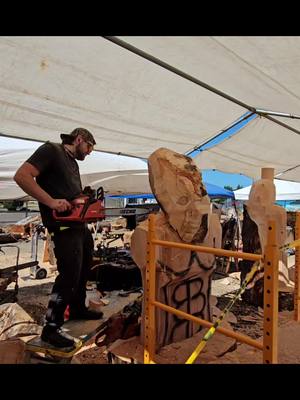 A post by @grizzlyartwork on TikTok caption: I made a Swamp Monster as my main piece in the Oregon Divisional Chainsaw Carving Championship. CHECK OUT THE VIDEO ON YOUTUBE! #chainsaw #carving #chainsawcarving #Sculptor #sculpture #sculpting #art #artist #Artwork #dayinmylife  #chainsawsculpture #chainsawsculpting #wood #woodworking #chainsawartist #adventure #cinematic #cinematicvideo #Oregon #travel #travelvlog #adventurevlog #adventures #unique 