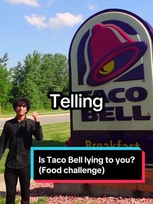 A post by @superduck_300 on TikTok caption: Is taco bell lying to you? (Food challenge) 🌮 This was a extremely hilarious food challenge! Taco bell hold the World record for the fastest wait time! Testing out fast food myths to see if they are lying! #food #challenge #tacobell #fastfood  