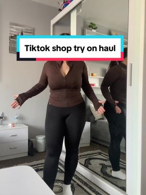 A post by @karolinajarszak on TikTok caption: Guysss the quality of these items is honestly unreal😍 im obsessed with tiktok shop now😭 #fyp #foryou #foryoupage #tryonhaul #fashiontok #GymTok #viral 