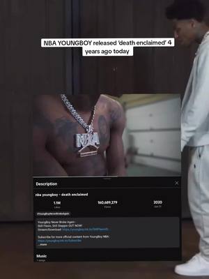 A post by @liltop_media on TikTok caption: nba youngboy released ‘death enclaimed’ 4 years ago today #nbayoungboy #youngboyneverbrokeagain #nbayoungboy_media #ybbetter #4kt #4ktrey #liltop_media 