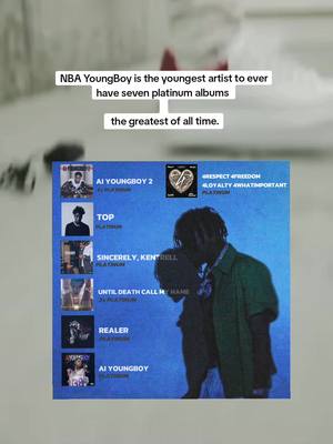 A post by @liltop_media on TikTok caption: NBA YoungBoy is the youngest artist to ever have seven platinum albums #nbayoungboy #youngboyneverbrokeagain #nbayoungboy_media #ybbetter #4kt #4ktrey #liltop_media 